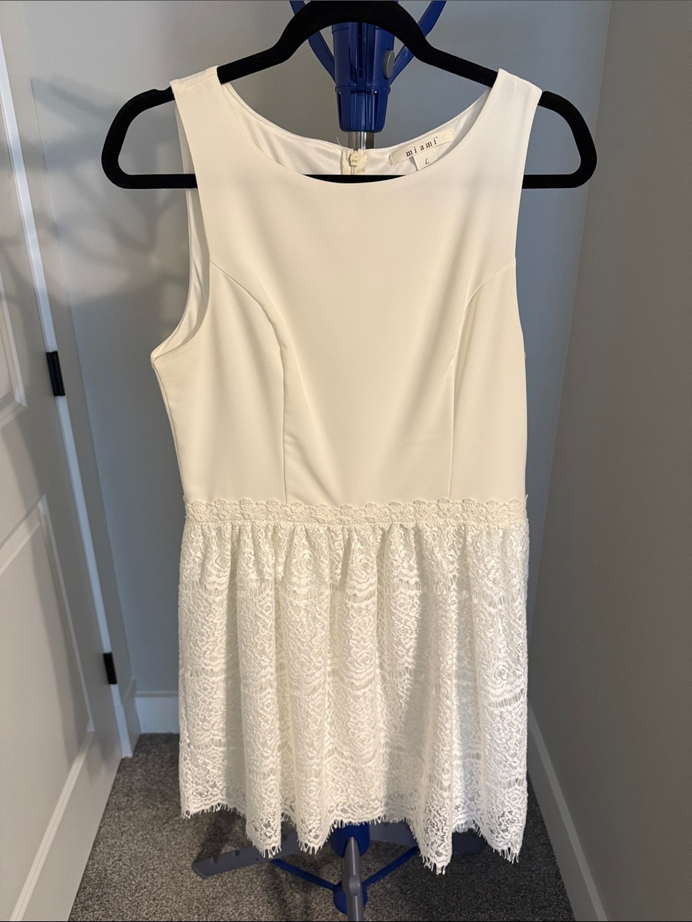 miami White Lace Mini Dress